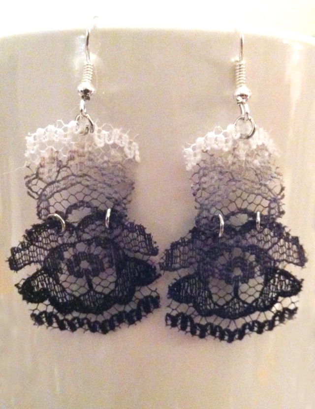 Shades of Grey - Lace Ombre Earrings